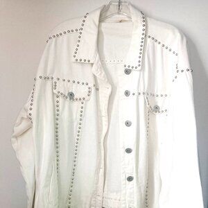 New Without Tag POL Denim White Jacket Women's Large